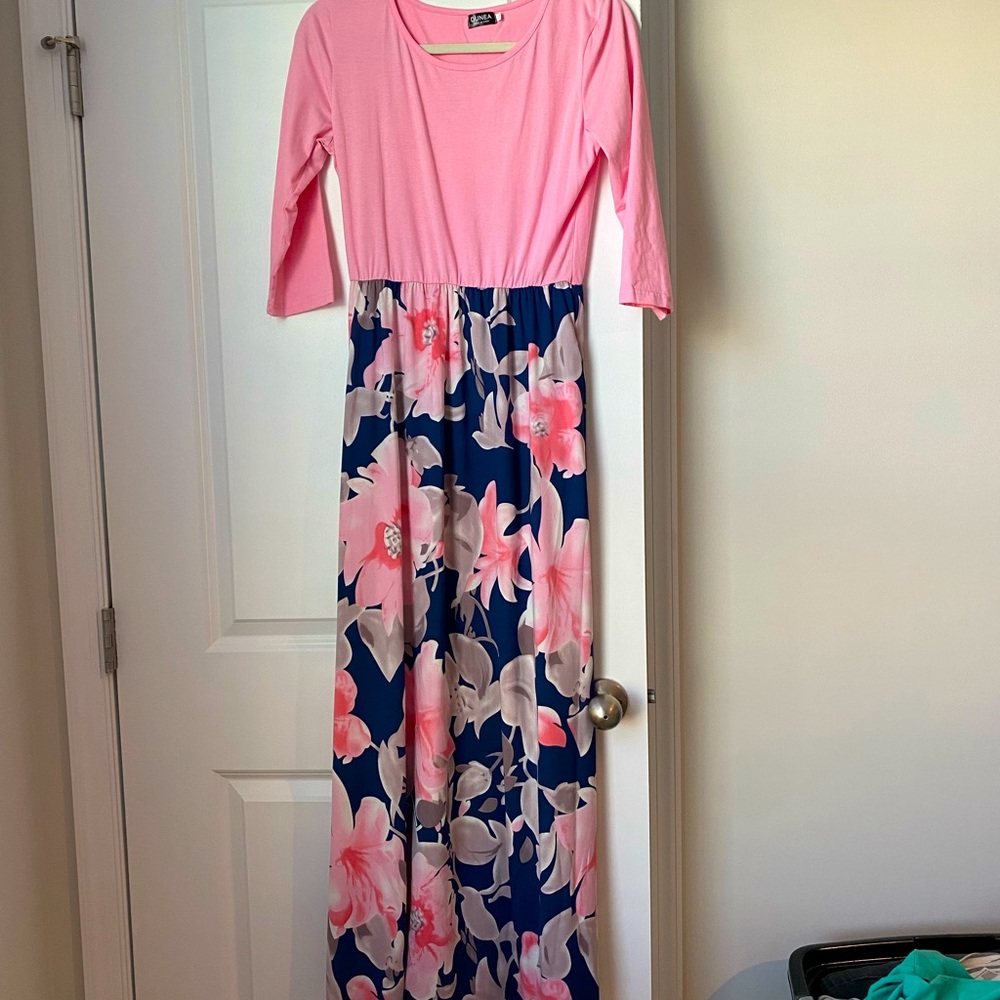 Dunea Blue and Pink Maxi Dress